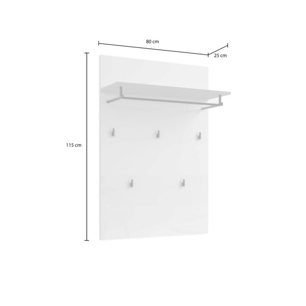 Pannello appendiabiti bianco lucido antracite ATRIUM 80x115x25 - immagine 2
