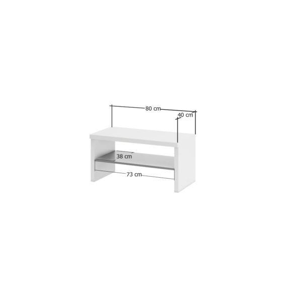 Panca ingresso bianco lucido antracite ATRIUM 80x50x40 - immagine 4