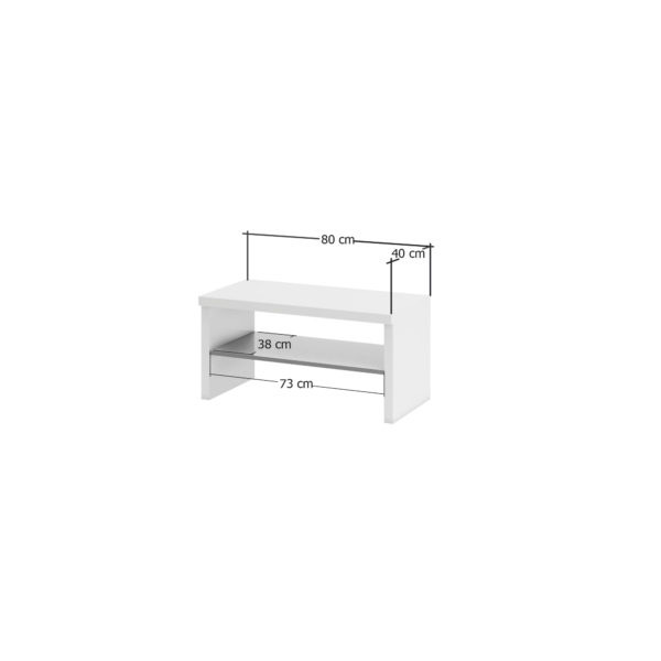 Panca ingresso bianco lucido antracite ATRIUM 80x50x40 - immagine 6