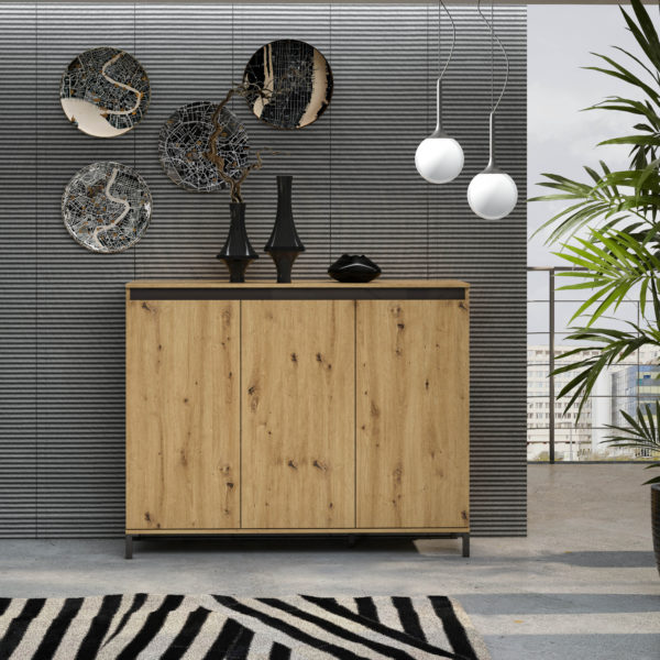 Credenza 3 ante rovere artisan GENIO 138x110x40
