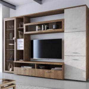 Parete attrezzata Estwood e spatolato - 270x213x50